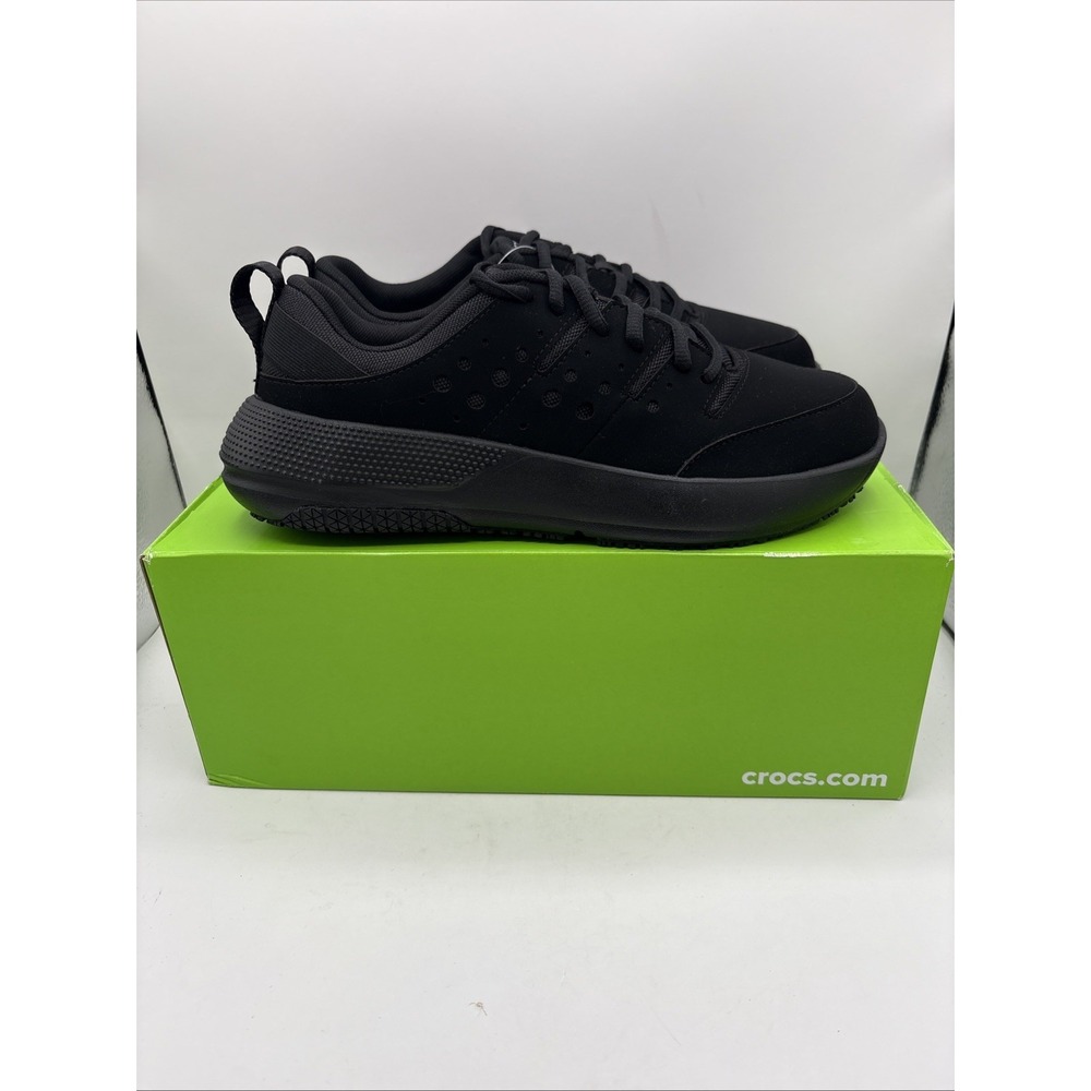 Crocs On the Clock Work Sneaker 209475-0WC Men's Size 8 Triple Black